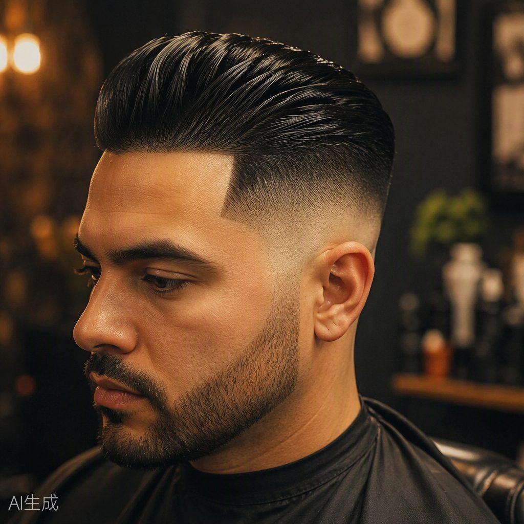 Mid fade with slick back